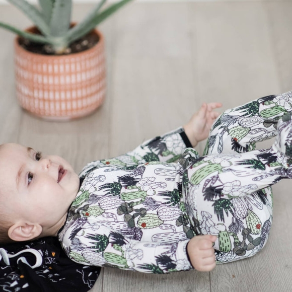 COPY - Peregrine Kidswear Bamboo Footed Sleeper - Cactus - Picture 3 of 3